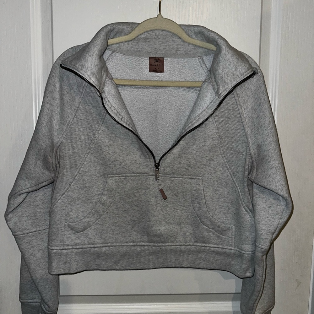 Danskin Light Gray Half-Zip Hoodie